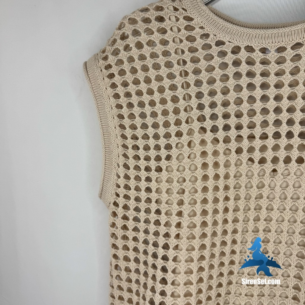 1271 NWT STEVE MADDEN Crochet Top – Small – Beige - Picture 3 of 16